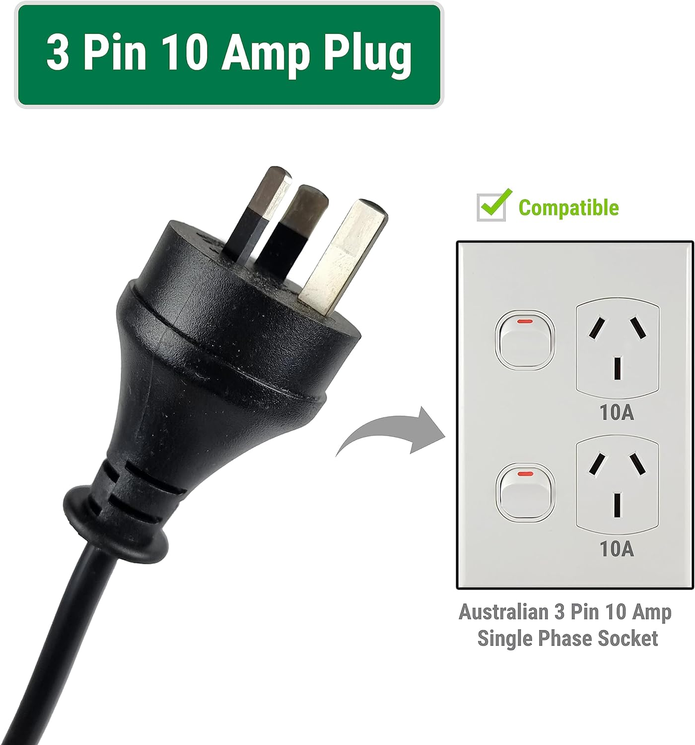Portable EV Charger Type 2 10A Adjustable 2Kw Max Power Fit Tesla BYD MG EV 3 Pin Australia Plug to Type2 5 Metres UMC Replacement image number 2