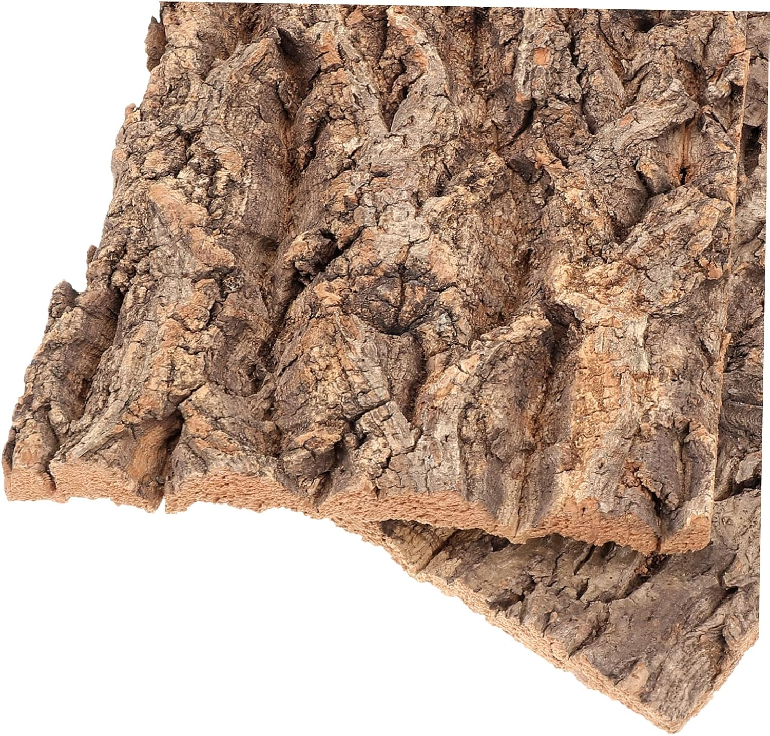 Outanaya 2Pcs Natural Reptile Bark Hide Decor for Terrarium Safe Climbing Platform for Snakes Lizards Turtles and Bearded Dragons and Creative Landscape Decoration