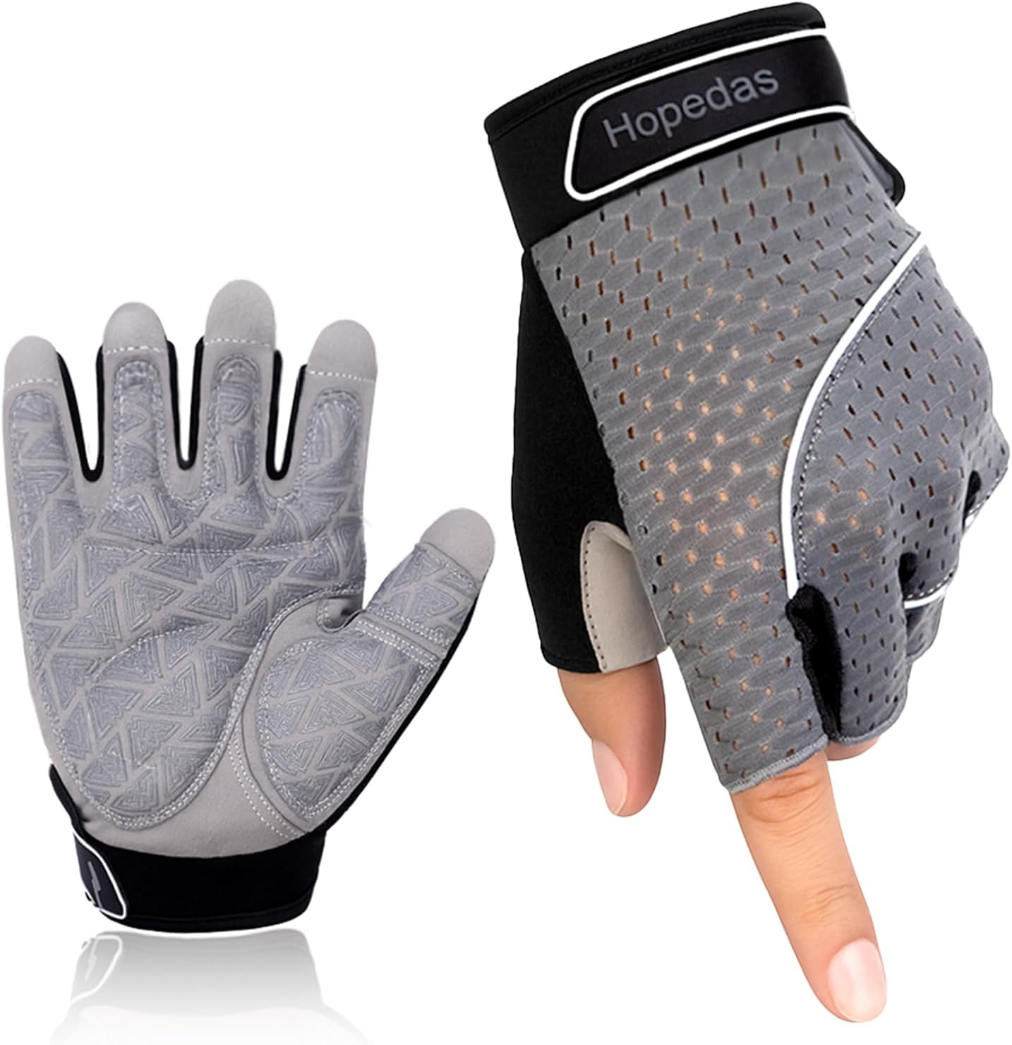 Hopedas Weight Lifting Gym Workout Gloves Full Palm Protection for Men and Women,Breathable Sport Gloves for Training,Fitness,Exercise,Yoga, Pilates,Cycling，Black