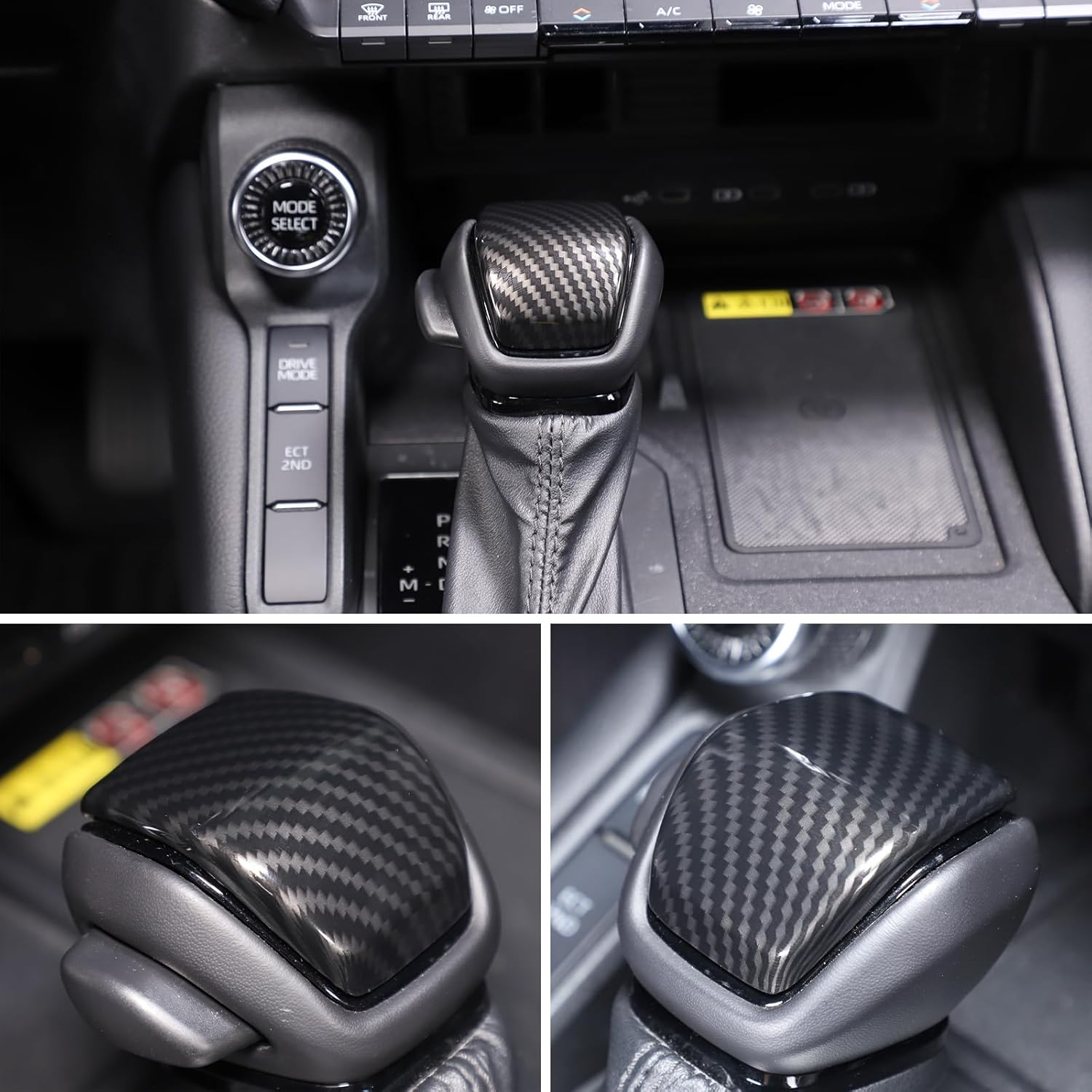 Gear Shift Knob Cover Trim Compatible with Toyota Land Cruiser Prado 250 2024-2025 Accessories | ABS Shifter Head anti Scratch Protector | 1PC Set (Carbon Fiber Pattern) - Carbon Fiber Pattern image number 6