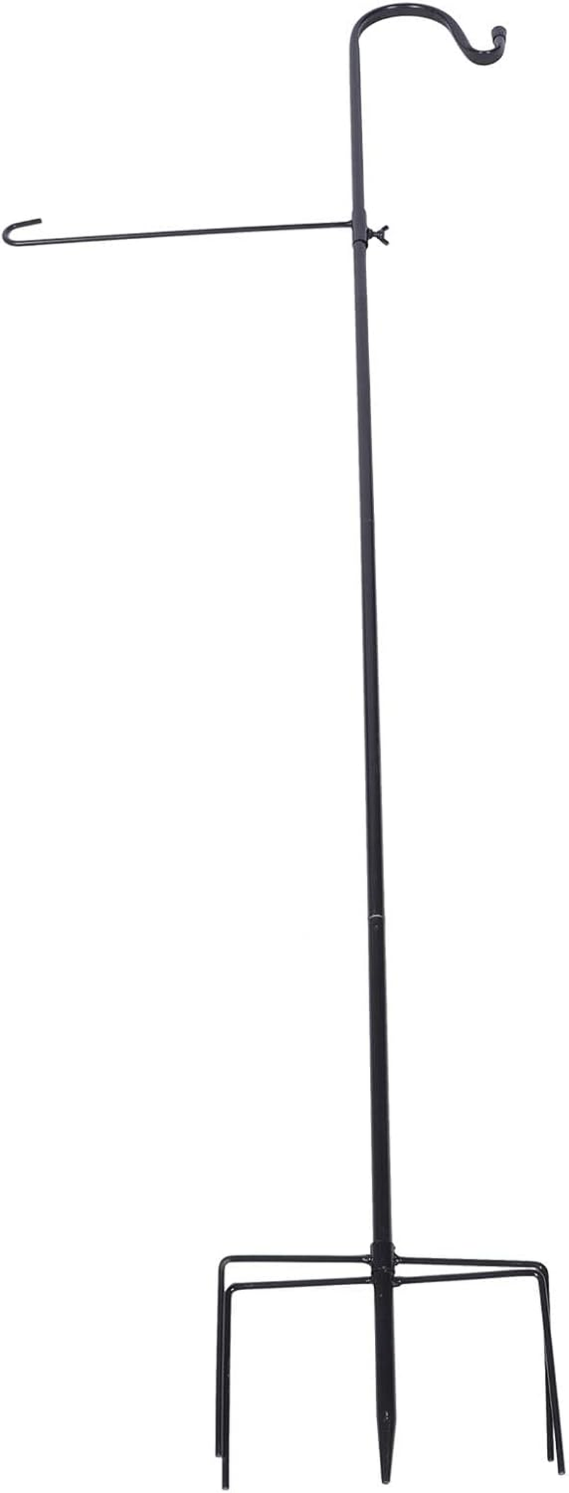 1Pc Floor Outlet Flagpole Shepherd Hook Wind Chime Hanger Windchime Hanger Outdoor Pot Outdoor Plant Hanger Stand Streetlamp Hanger Garden Hanger Streetlamp Holder Black Happyyami image number 6