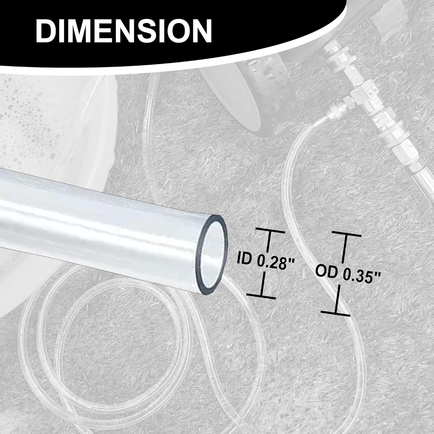 Raincovo Pressure Washer Siphon Hose for Downstream Injector, Power Washer Soap Dispenser Suction Tubing 10 Feet with 3 Filters image number 1