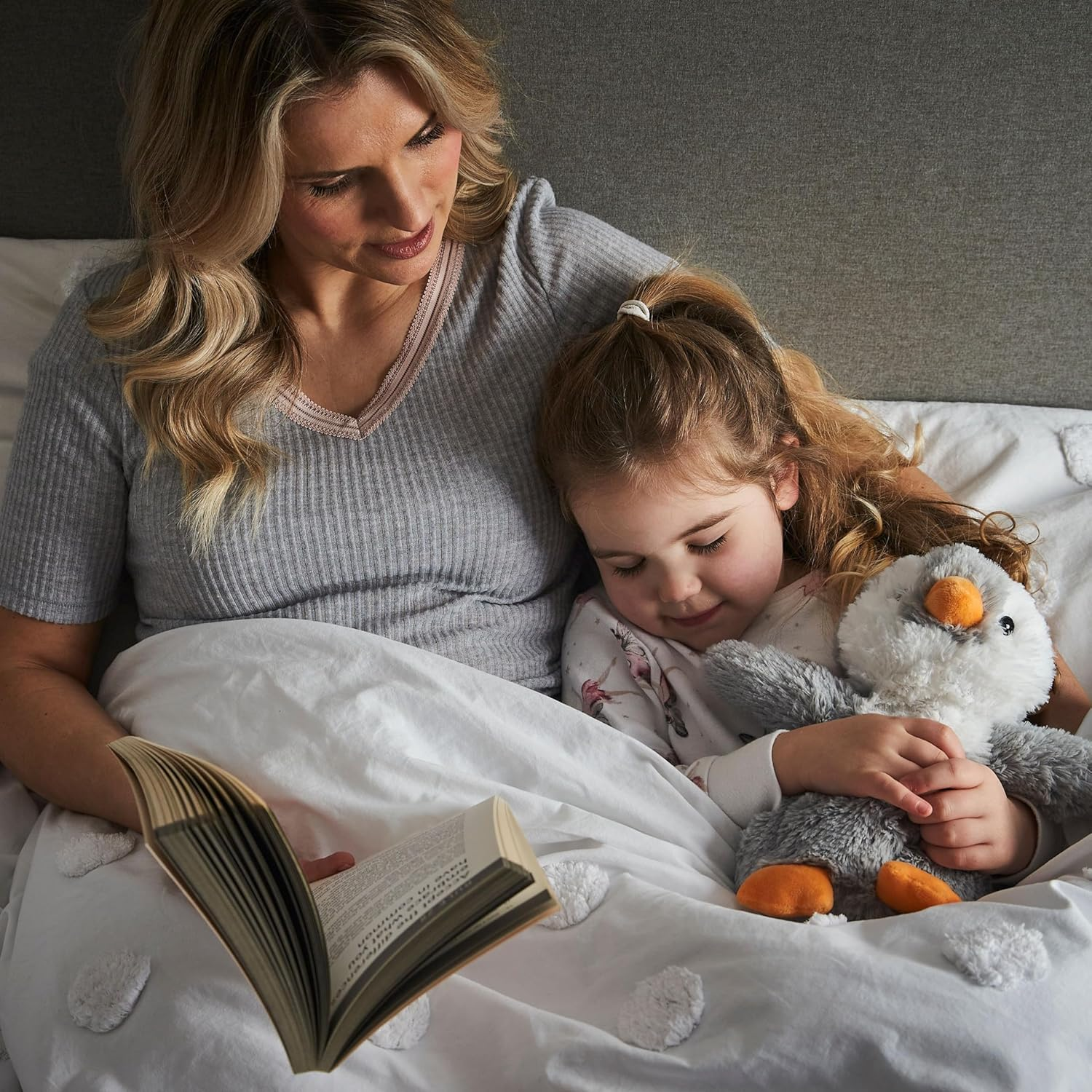 Warmies Grey Penguin Heat Pad, Fully Heatable Weighted Teddy Slightly Scented with Dried French Lavender, Hot or Cold Plush Cuddly Heat Pad Junior Size image number 5