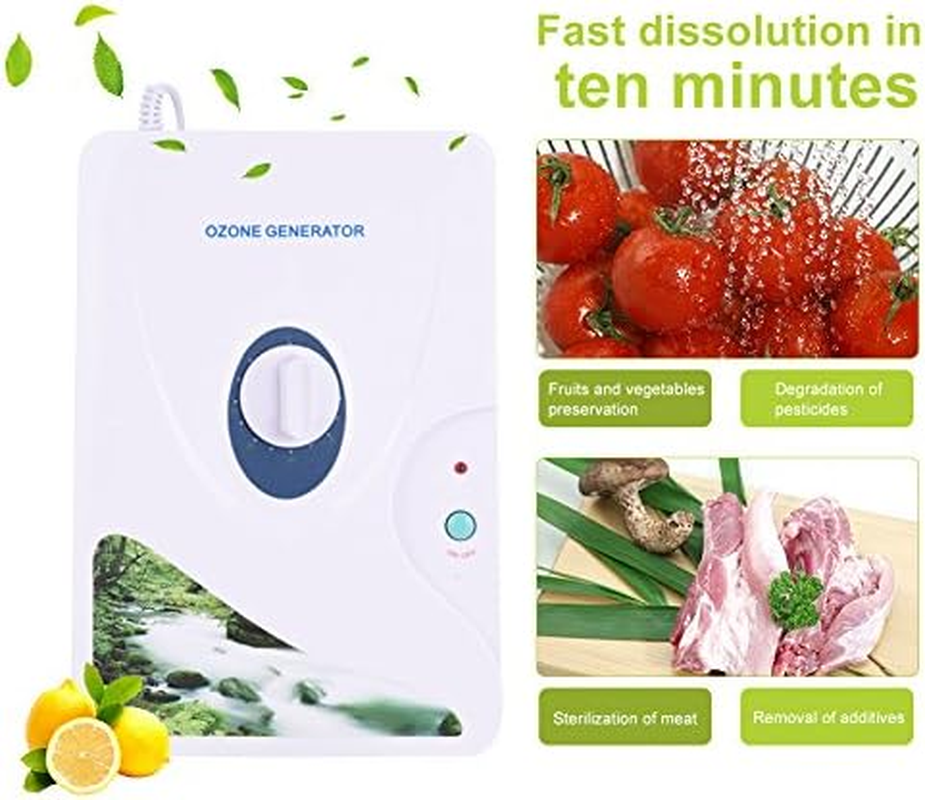 Ozone Generator Ozonator Air Purifier, 600 Mg/H Generator Wheel Timer Air Purifier Kitchen Room Oil Vegetables Meat for Water Fresh Air Clean 220 V image number 2