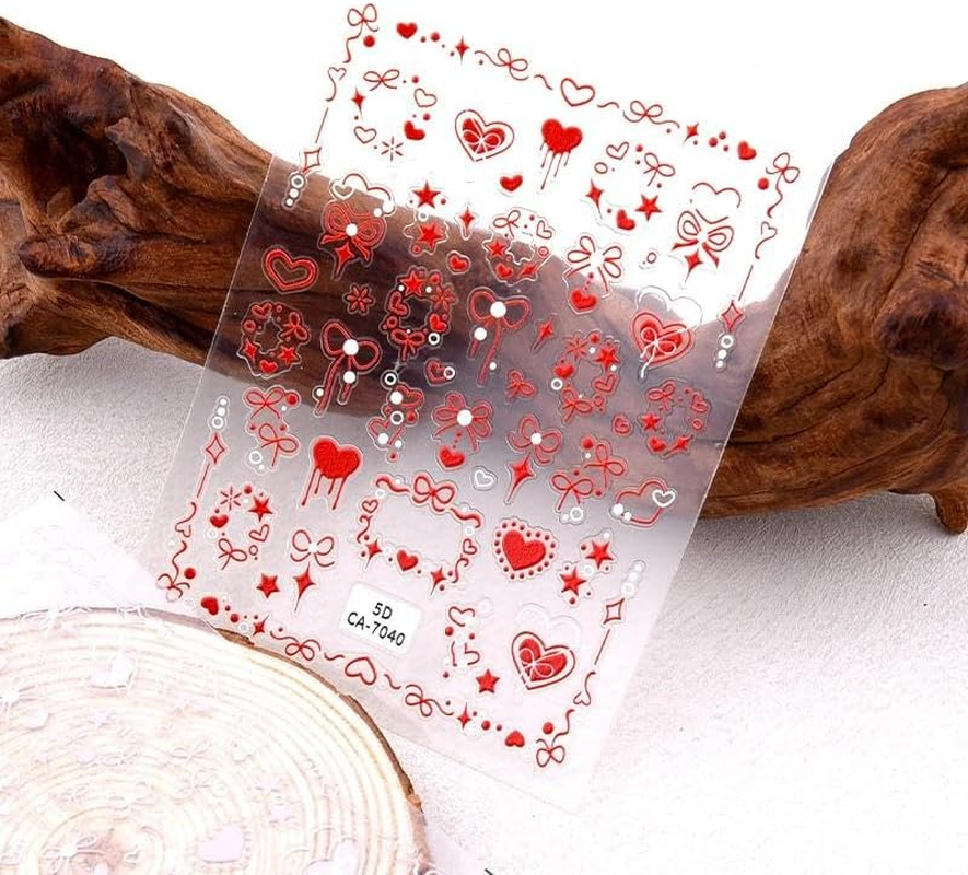 Heart Bow Nail Stickers for Women Girl Christmas Birthday Gifts for Daughter Granddaughter Valentine'S Day Gifts for Girlfriend Gf Star Christmas Manicure Decorations for 2 image number 2