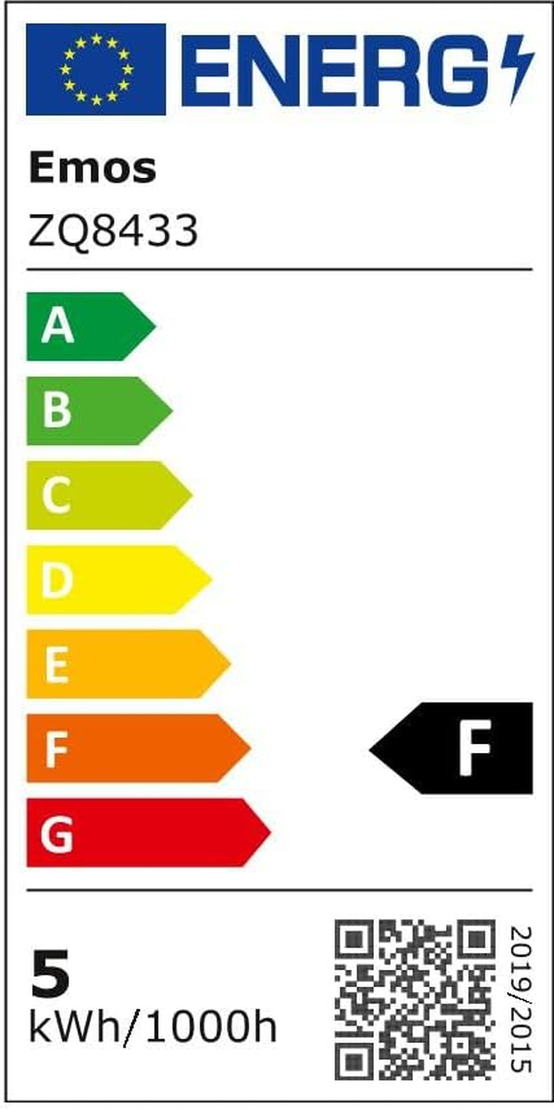EMOS LED Spotlight 4.5 W, MR16, GU5.3 Socket, Replacement for 28 W Halogen Bulb, Brightness 380 Lm, Warm White 3000 K, 30,000 Hours Life, CRI 80, 100&deg; Beam Angle