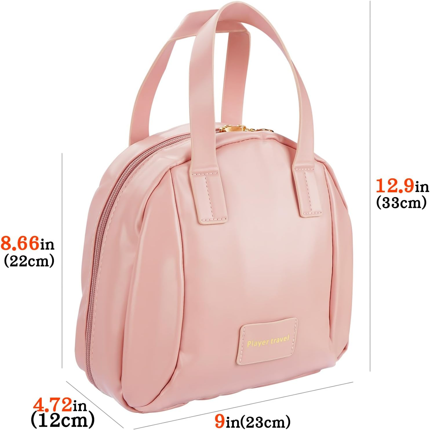 Biiange Elegant Portable Shell Cosmetic Bag, Portable Storage Bag for Women, with Compartments Large Capacity Travel Makeup Bags (Pink) - Pink image number 3