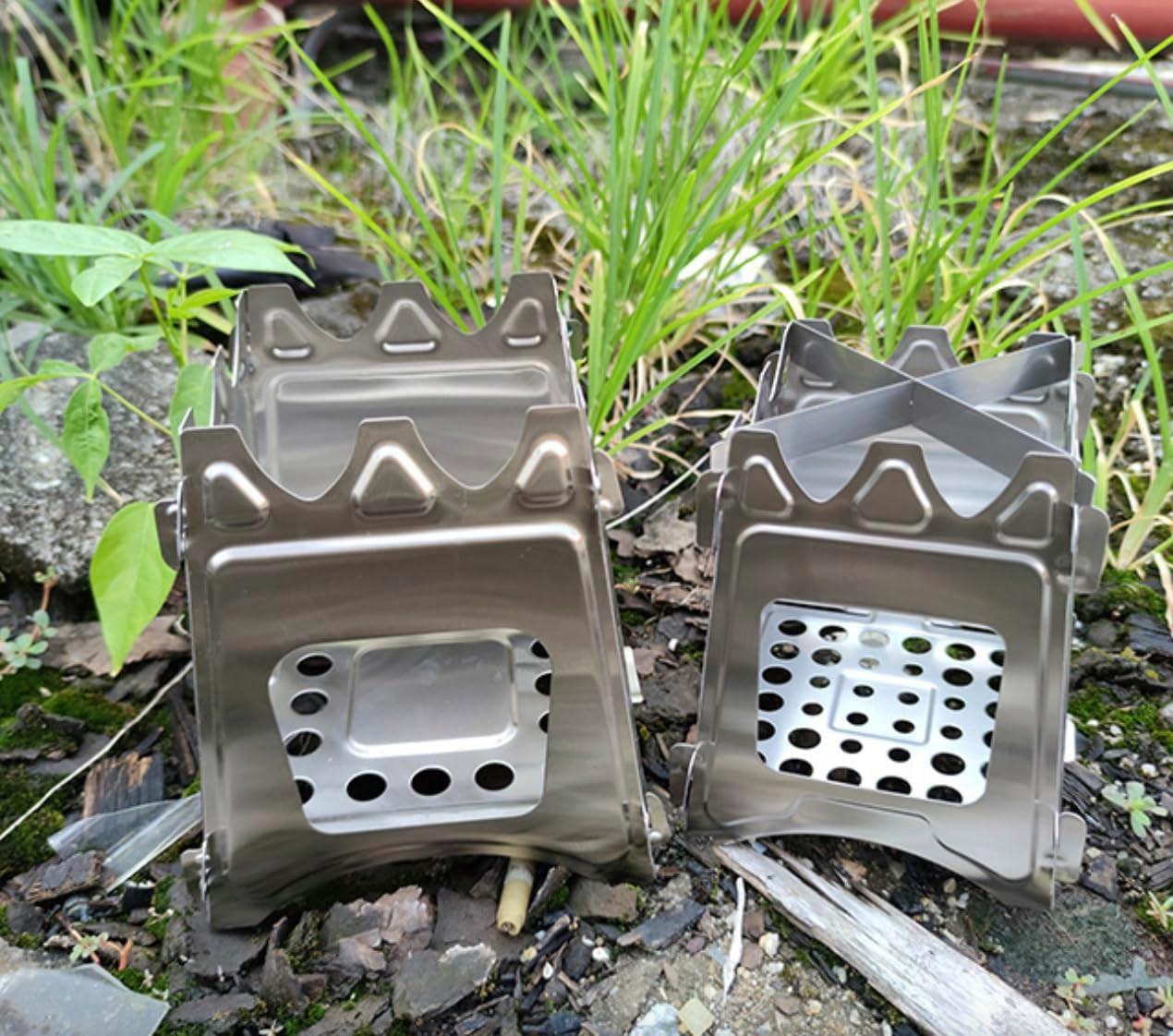 Lightweight Portable & Foldable Wood Burning Camping Stove, Backpacking Stove for Outdoor Camping, Backpacking, Hiking, Traveling BBQ and Bushcraft Survival image number 3