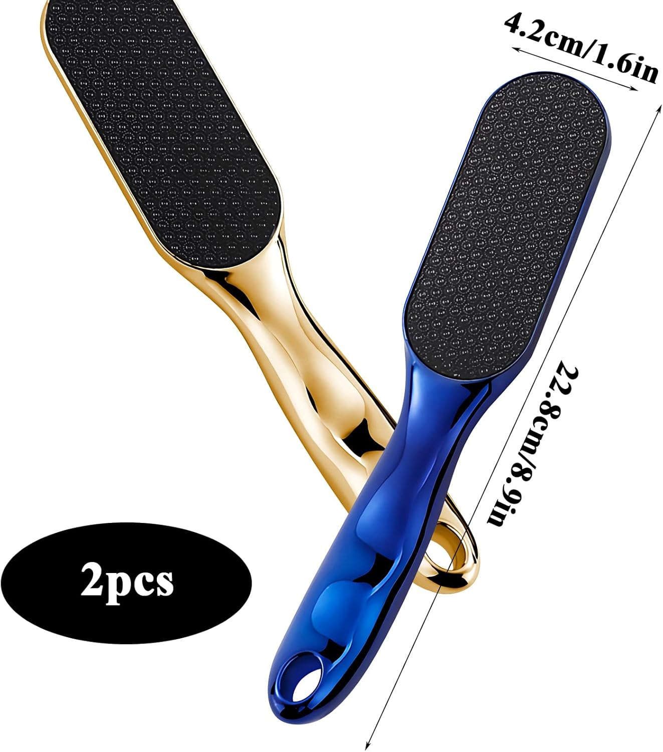Nano Glass Foot File Callus Remover, Callus Removal Foot, Pumice Stone Foot Care Glass Nail File, Foot Glow Callus Remover, Removes Callus Planer, Equipped Comfortable Handle (Blue and Gold) image number 6
