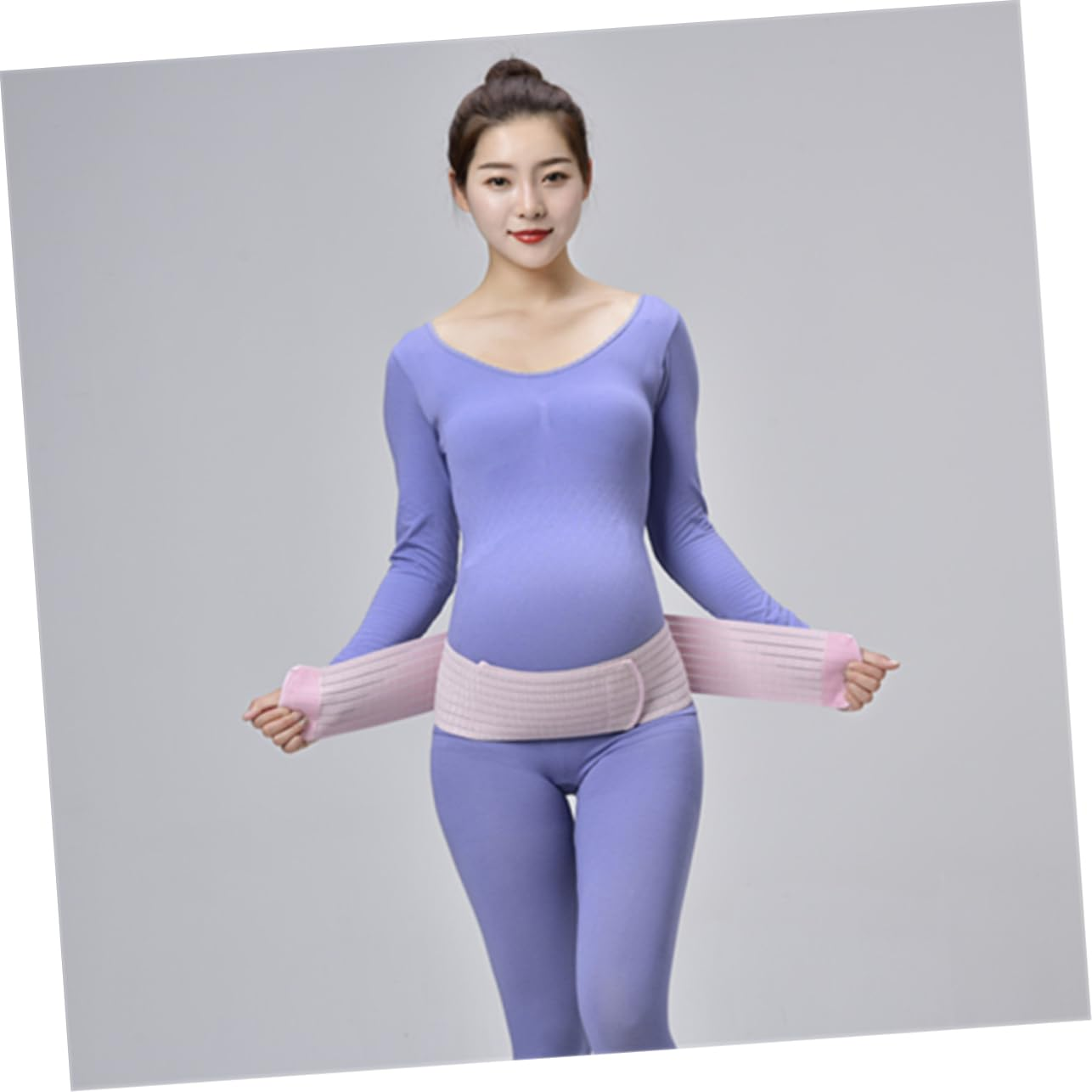 Pregnant Women Abdominal Support Belt Dual-Layer Breathable Maternity Belly Band Postpartum Pelvic Waist Care for Pregnancy Pink Free Size image number 6