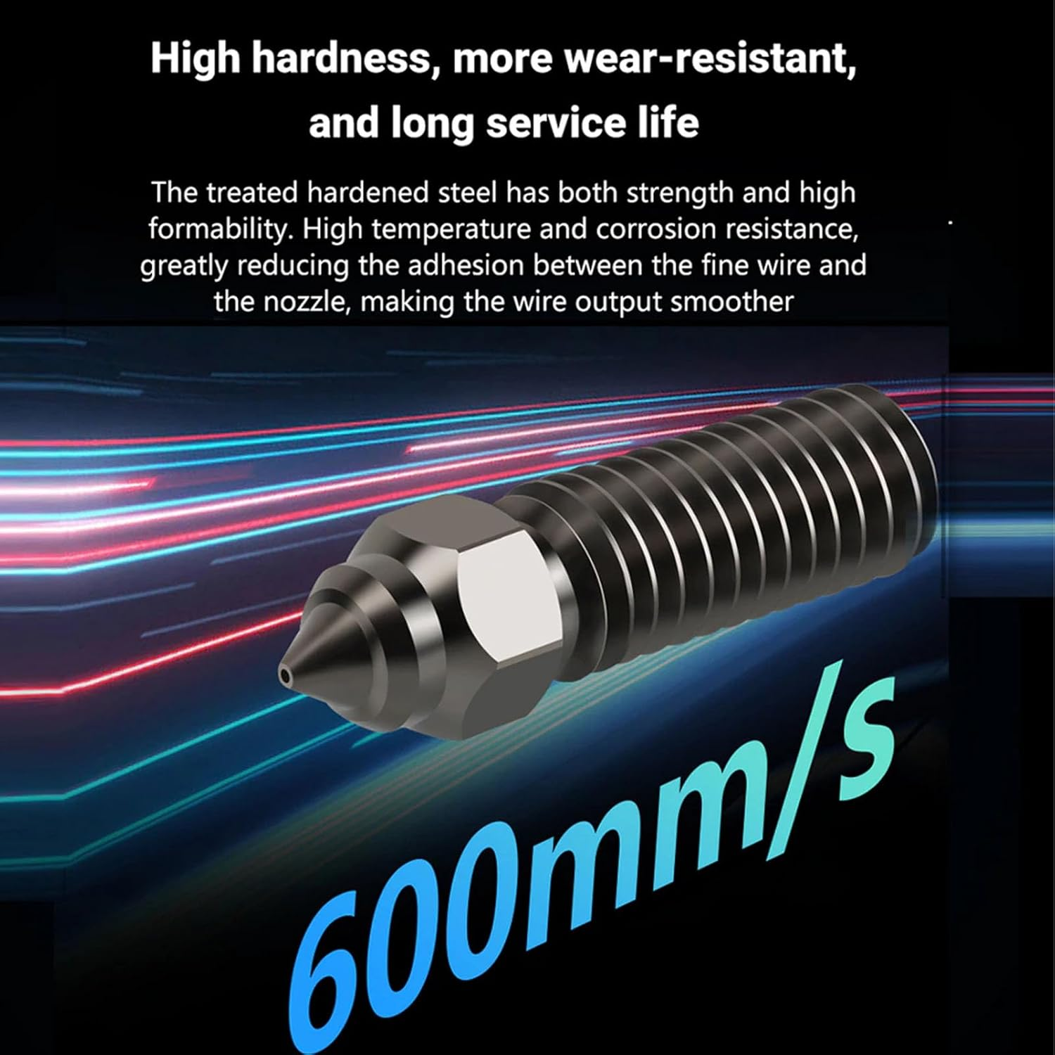 3PCS Hardened Steel Nozzles for K1, for Kobra, for Sovol Sv06 plus Sv07 3D Printer Extruder Nozzles Metal Nozzle Ends 3D Printer Extruders MK8 3D Printer Extruder Nozzle image number 3