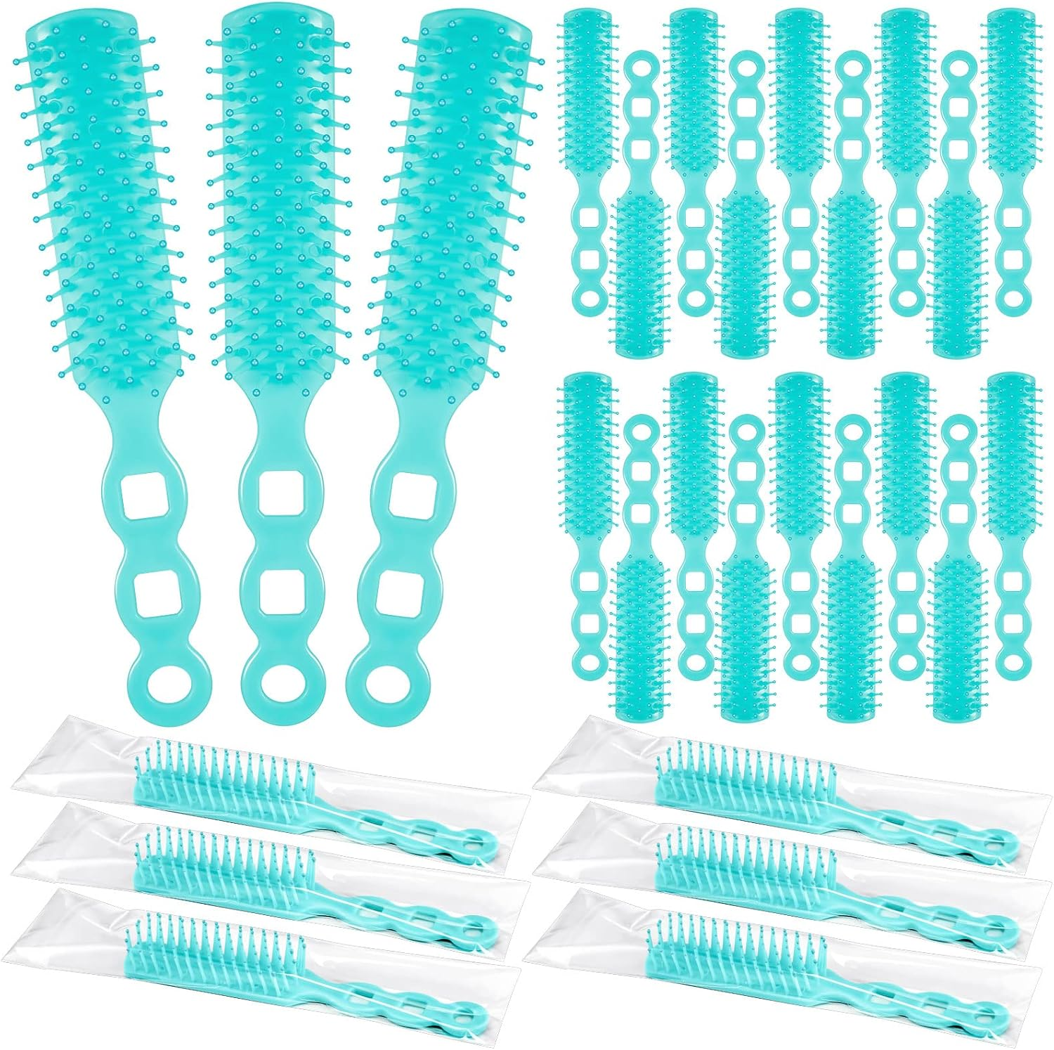 36 Pcs Hair Brushes Bulk for Homeless, Disposable Hair Brushes Nylon Bristles Detangling Brush for Chairty Donation Shelter Hotel Supplies