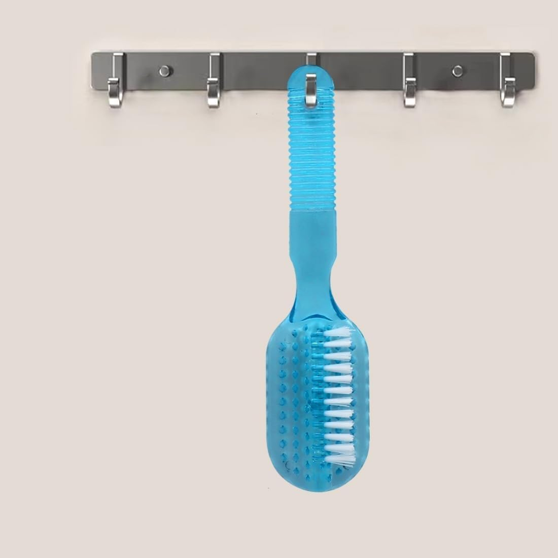 Handle Grip Fingernail Brush Two Sided Nail Brush Foot Scrub Brush Soft Stiff Bristles Hand Cleaning Brushes Nails Toes Scrubber for Men Women Kids (White+Blue, 4 PCS) image number 2