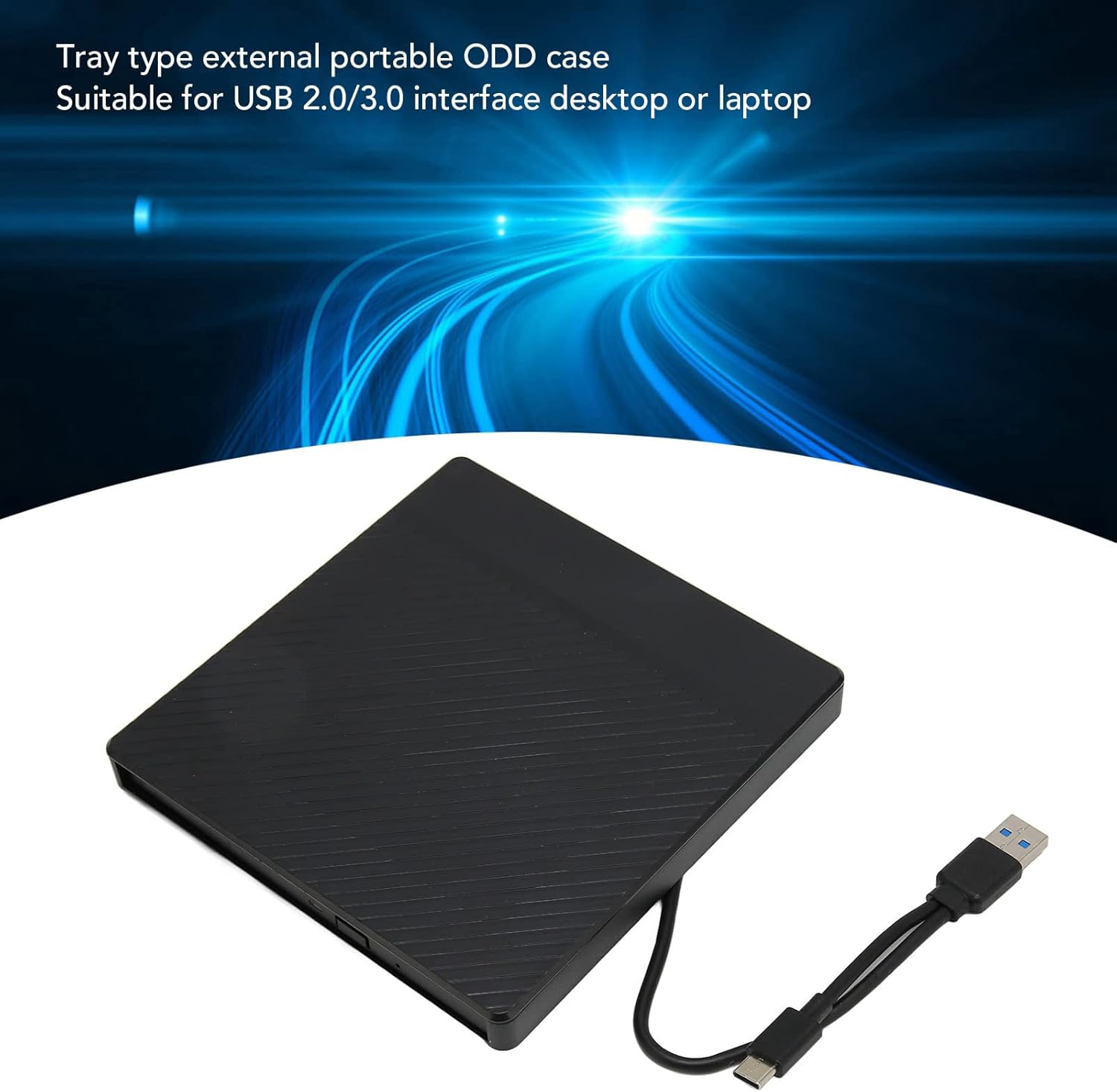 DVD Player for Laptop, External CD DVD Drive for Laptop External DVD Drive Box Type a Type C Interface 9.5Mm Thickness 5Gbps Transfer Portable USB3.0 External CD ROM Rewriter image number 6