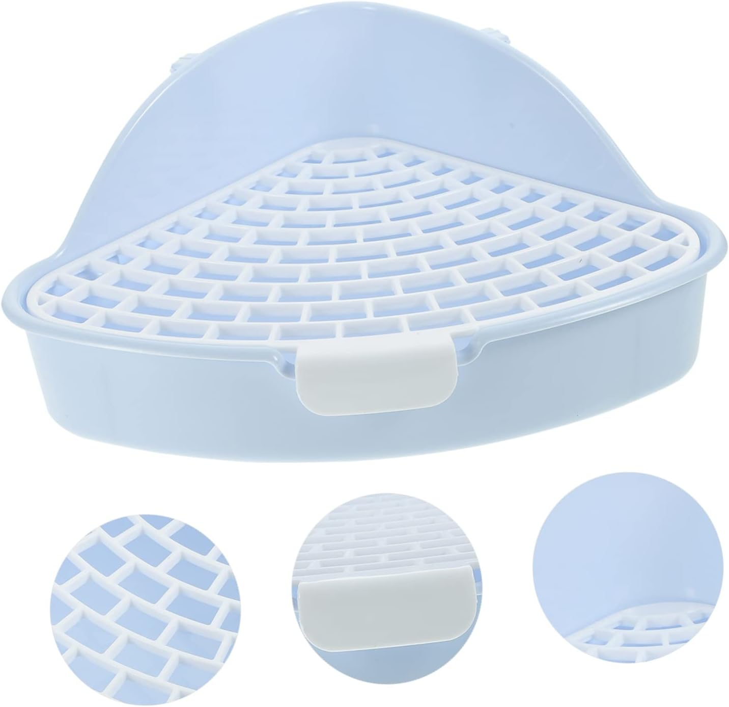 VILLFUL Rabbit Litter Box Corner Potty Trainer for Indoor Bunnies Triangle Pet Toilet for Animals Easy to Clean Pet Supply - White image number 5