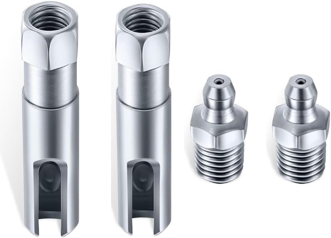 Push-On Slotted Grease Gun Coupler Adapter with 1/8" NPT Threads,2Pcs Push on Slotted Right Angle 90 Degree Grease Coupler,90 Degree Push on Slotted Right Angle Grease Coupler Grease Gun Hose Adapter image number 4