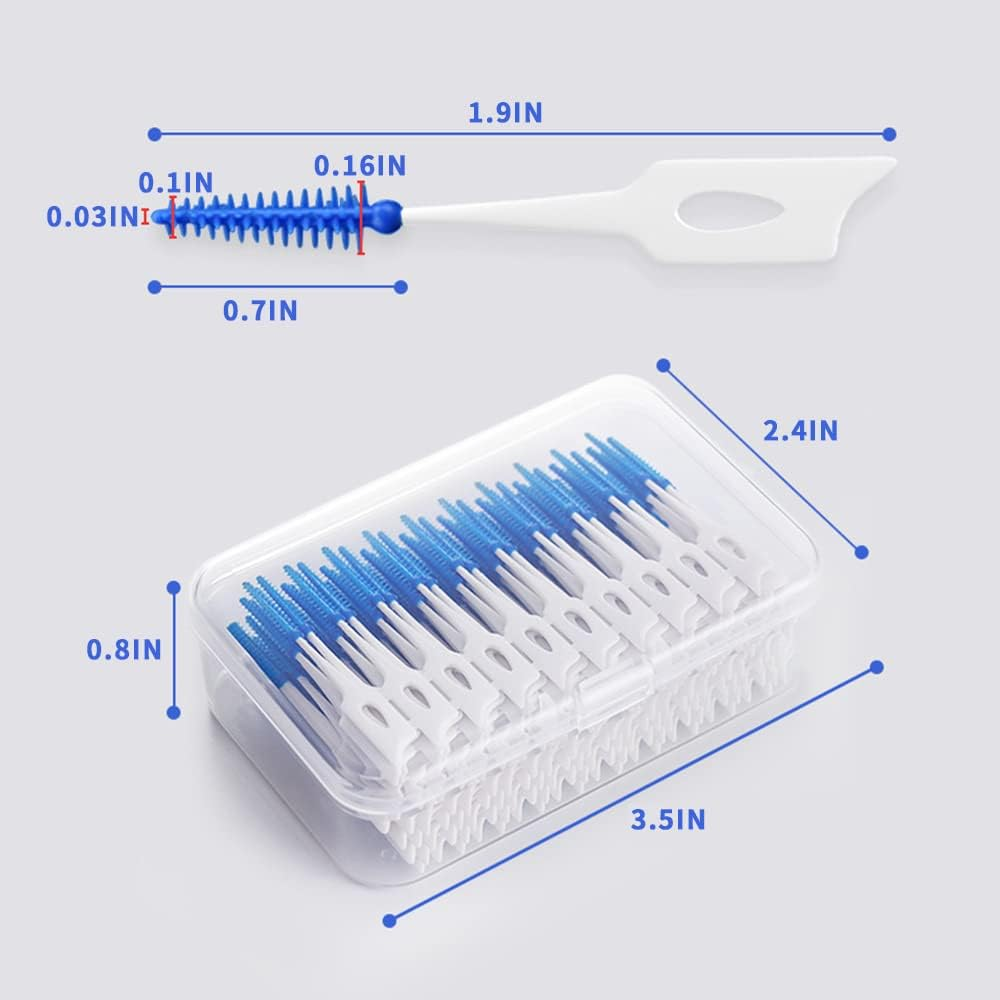 160 Pieces Dual-Use Interdental Brushes, Silicone Tooth Floss Picks Dental Picks Interdental Brush Toothpick Dental Brushes Teeth Brush Picks for Braces Oral Cleaning image number 5