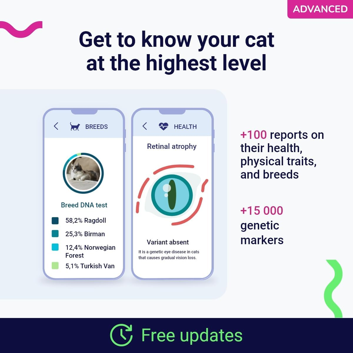 Koko Genetics DNA Test for Cats Advanced - (+150 Reports of Breeds, Health and Traits) - Upgrades at No Cost image number 1