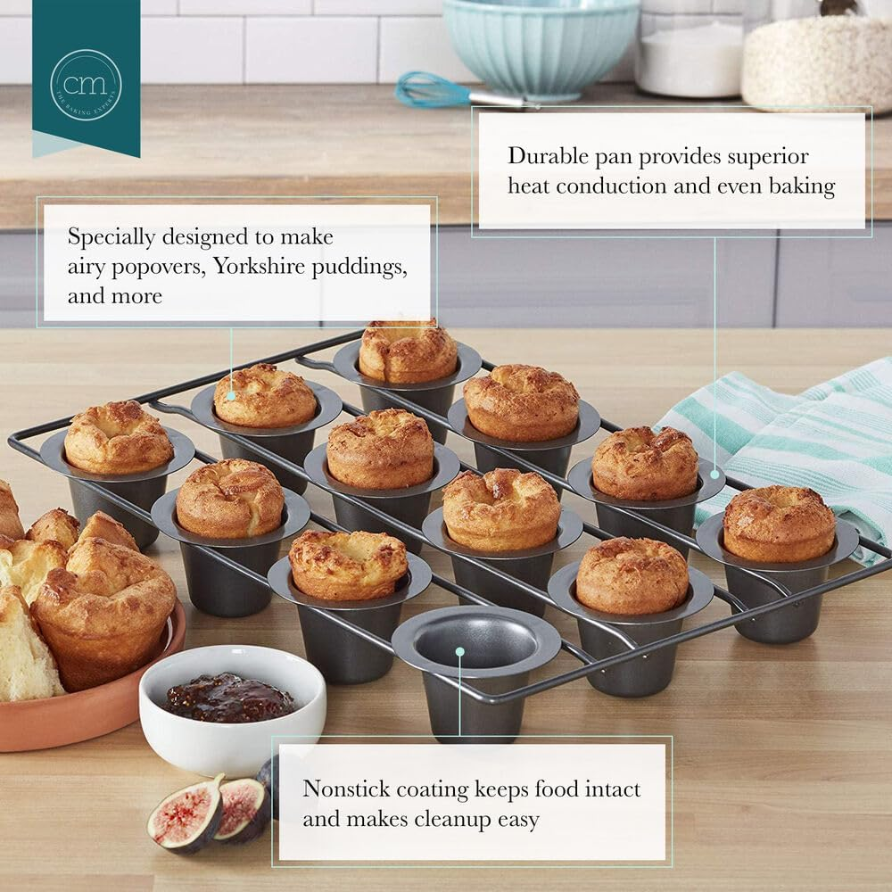 Chicago Metallic Professional 12-Cup Non-Stick Mini-Popover Pan, 16-Inch-By-10.75-Inch,Gray image number 3
