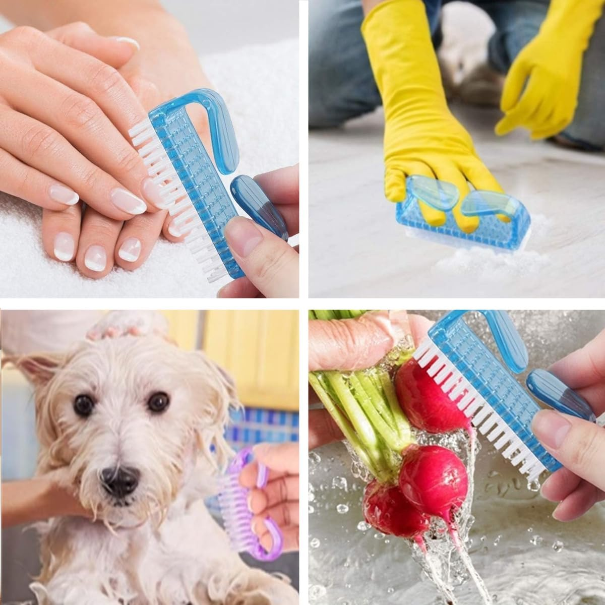 8Pcs Mini Fingernail Scrub Cleaning Brushes, Handle Grip Nail Brush,Cleaning Brushes for Toes and Nails Cleaner(Multicolor) image number 6