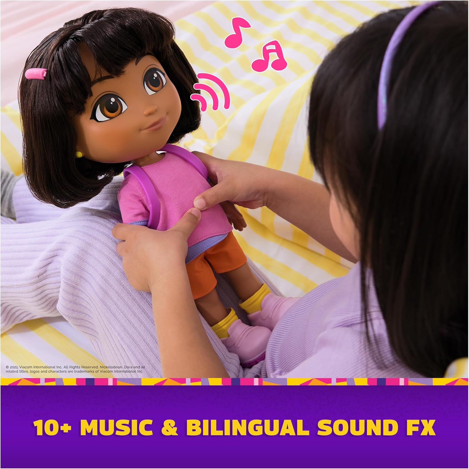 Dora, Sing & Explore Dora Doll with Music, Sound Effects, Bilingual Phrases, Doll Clothes and Accessories, Kids Toys for Girls and Boys Ages 3 and Up image number 6