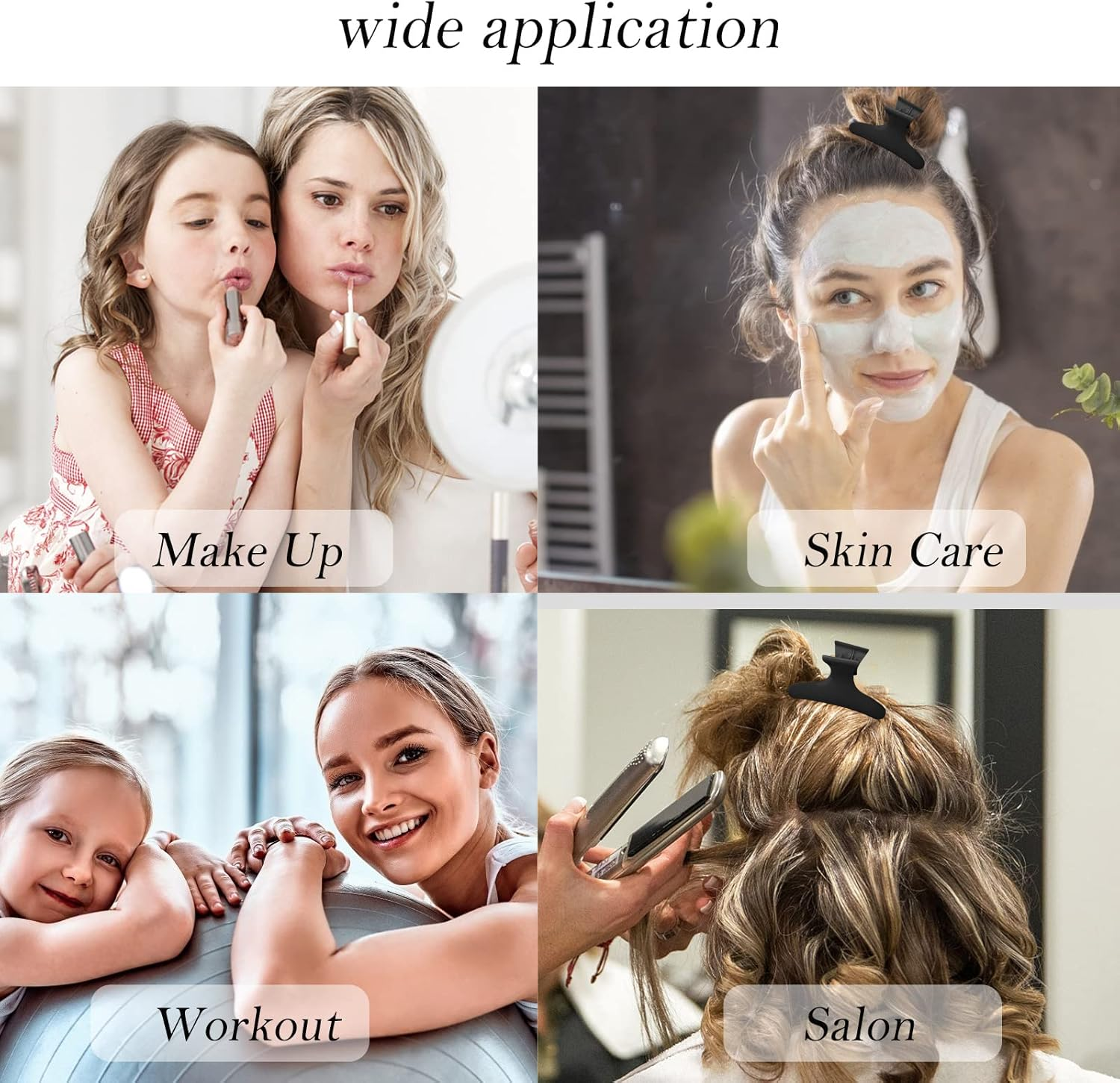 BAHABY Hair Clips for Styling Sectioning 12 Pack Black Butterfly Clamps Hair Claw Clips Pro Salon Hair Clips for Styling, Sectioning, Cutting and Coloring image number 2