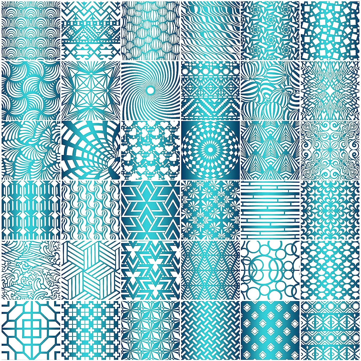 36 Pieces Geometric Stencils Painting Templates Mandala Art Drawing Stencil Templates for Scrapbooking Cookie Tile Furniture Wall Floor Decor Drawing Tracing DIY Art Supplies (7.87 X 7.87 Inches) image number 4