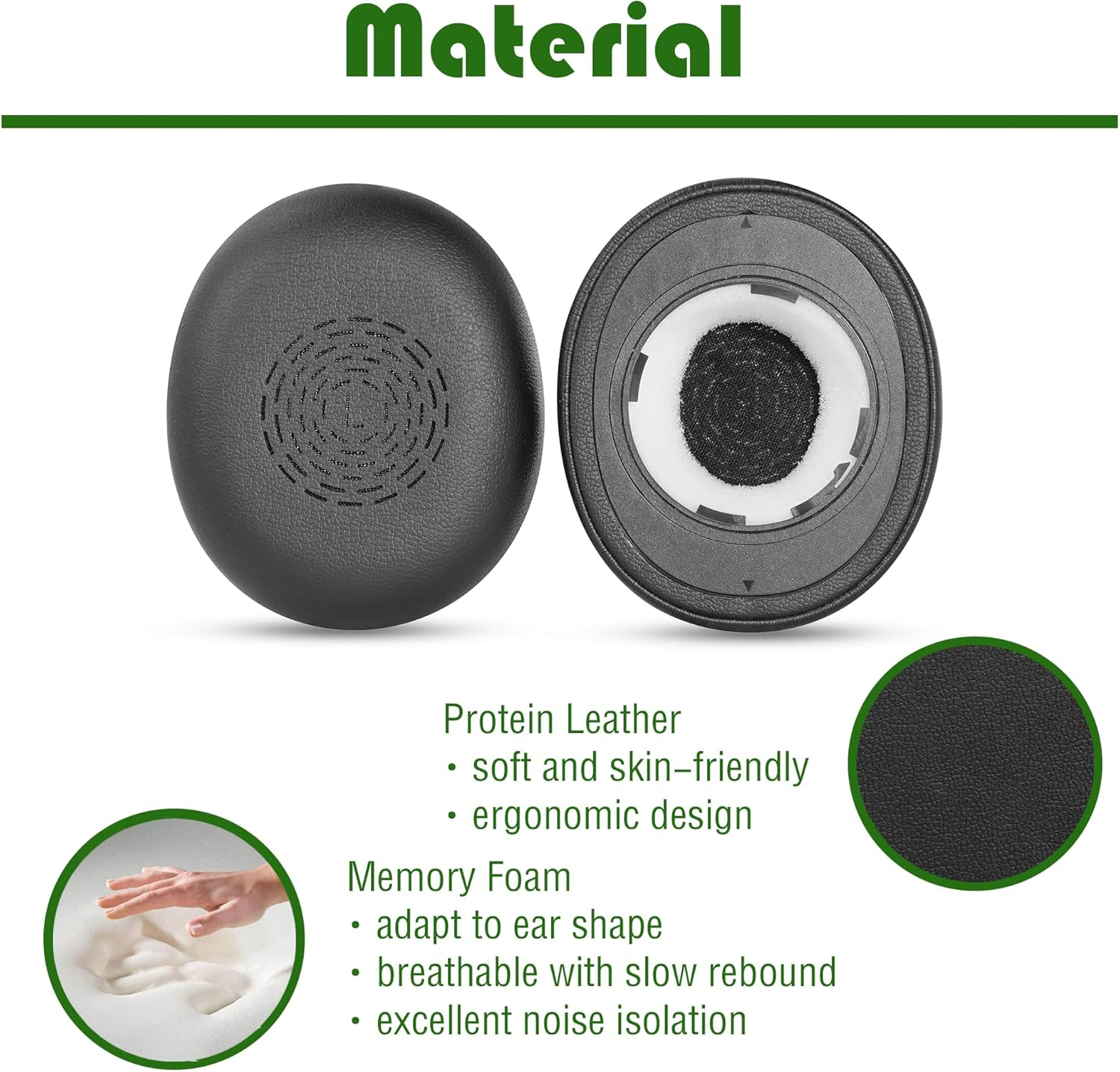 Gobelieve Professional Replacement Ear Pads Compatible with Jabra Evolve2 65 Flex Wireless Stereo Headset Soft Leather Ear Pads image number 3