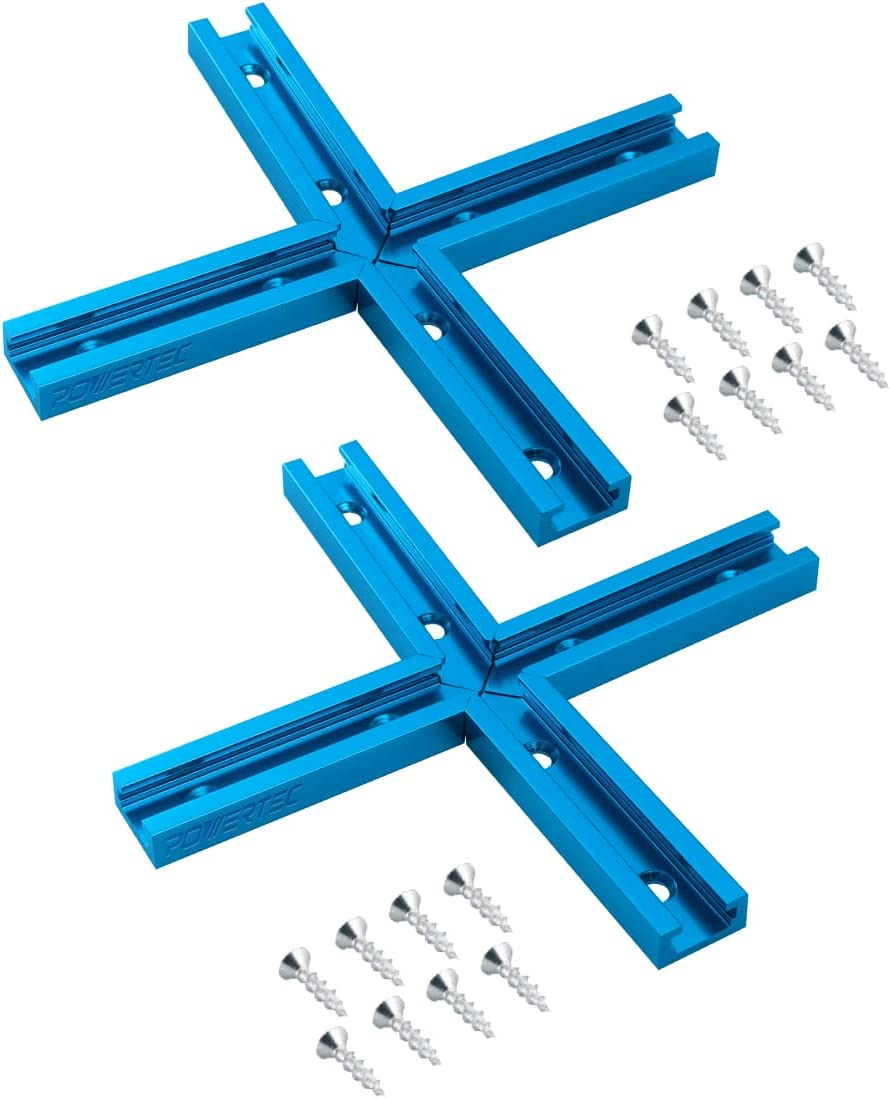 POWERTEC 71704 T-Track Intersection Kit with Mounting Screws, 2 Sets