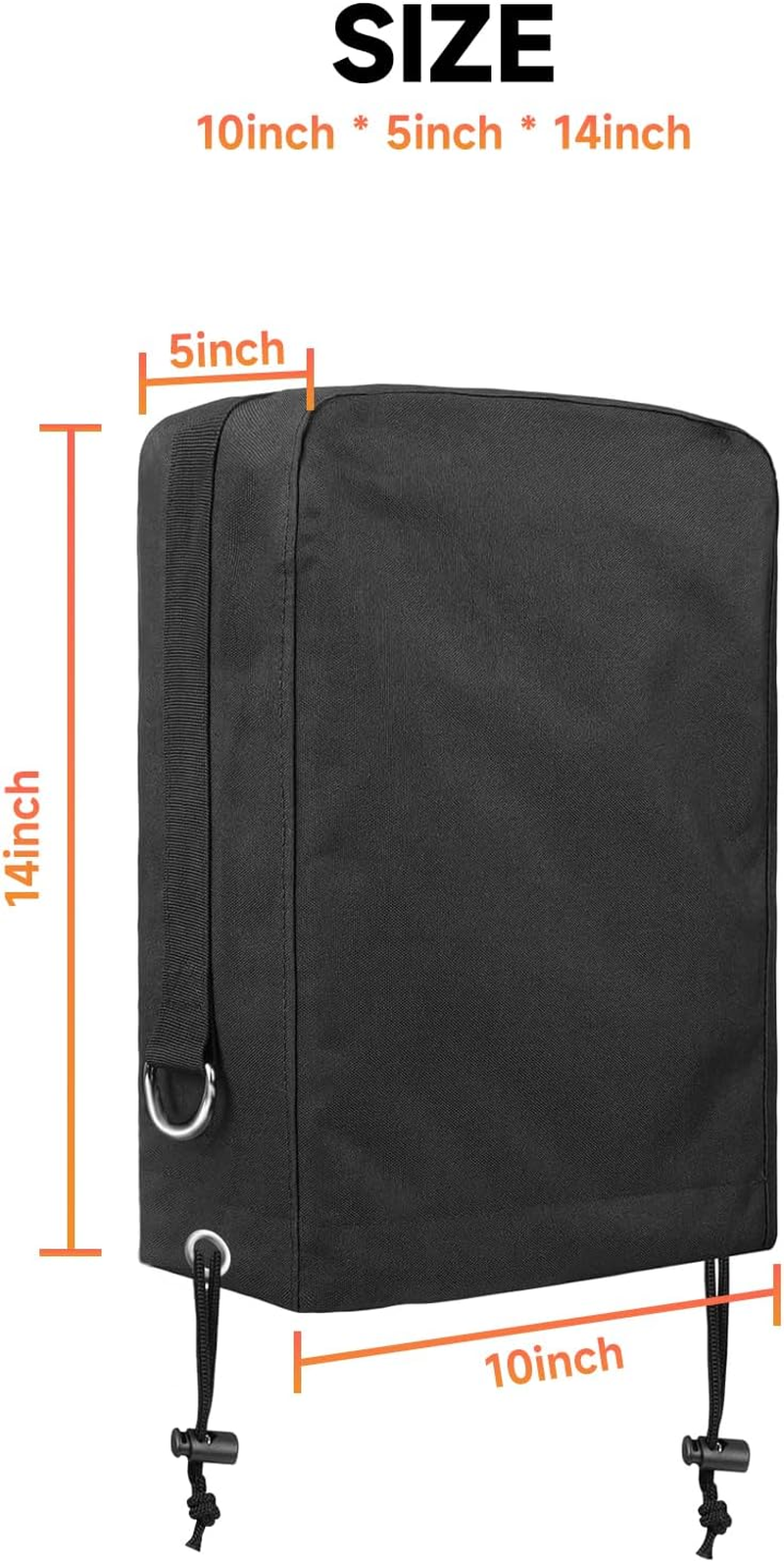 Roastove RV Electric Tongue Jack Cover Waterproof 600D Oxford Fabric Universal Trailer Jack Protective Cover for outside Camper RV Accessories-Black 14&Prime;(H) X 5&Prime;(W) X 10&Prime;(D)