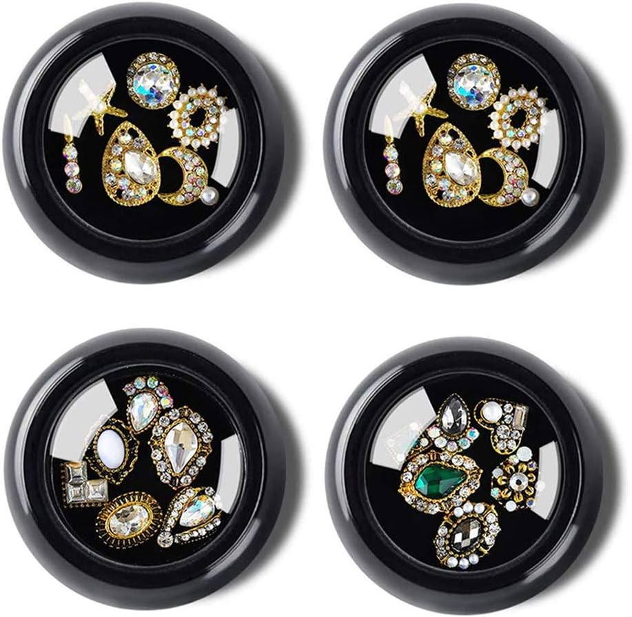 4 Boxes Rhinestone Nail Crystal 3D Nail Art Rhinestone Gem Stones Art Decoration image number 6