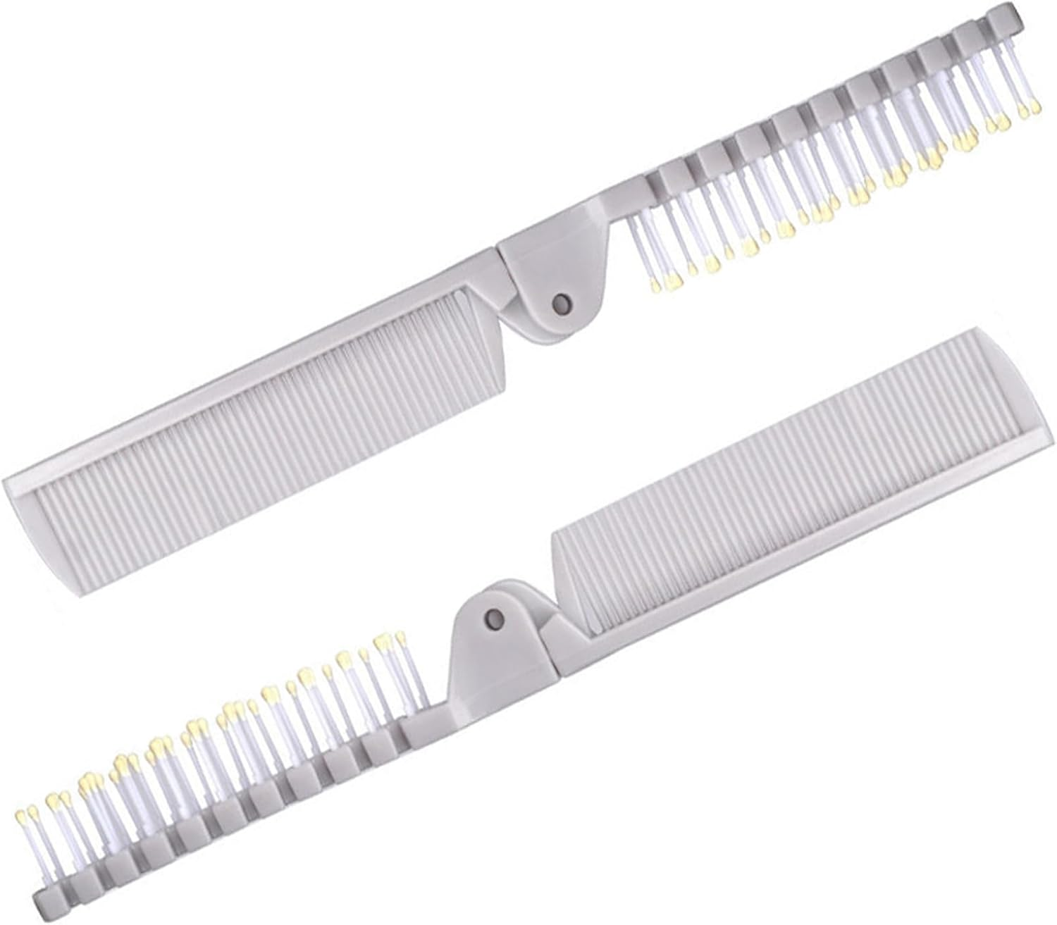 2 Piece Folding Hair Brush Set, Portable Travel-Friendly Comb &ndash; Small, Foldable for Purses &ndash; Mini Pocket Brush for Women and Girls &ndash; Anti-Static Double-Sided Compact Hair Comb image number 4