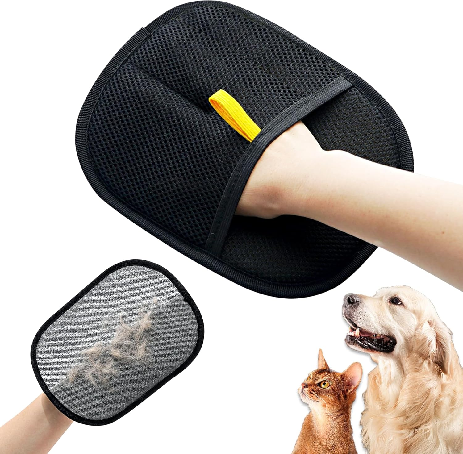 Oiuyamn Pets Double-Sided Pet Grooming Gloves,Pet Grooming Gloves,Dog Grooming Gloves, Grooming Gloves for Pets,Pet Hair Remover Gloves,Pet Fur Cleaning Gloves image number 2