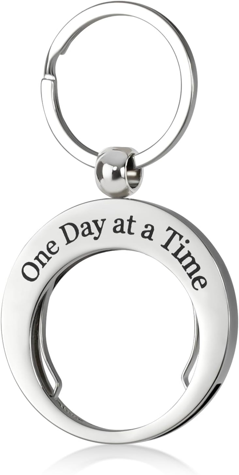 CHURYUML AA Coin Holder Keychain - Stainless Steel Double-Sided Keychain for Sobriety Chip AA Medallions - 8 Unique Styles image number 6