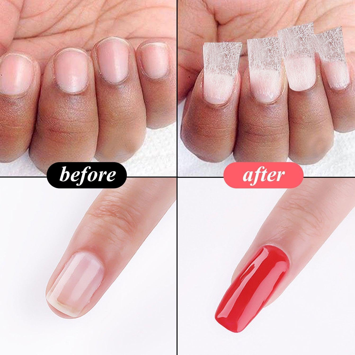 120 Pieces Nail Extensions, 1 Piece Elbow Tweezers, Nail Repair Tablets, Fiberglass Nail Extensions, Quick Nail Extensions, Manicure Tool Set image number 4