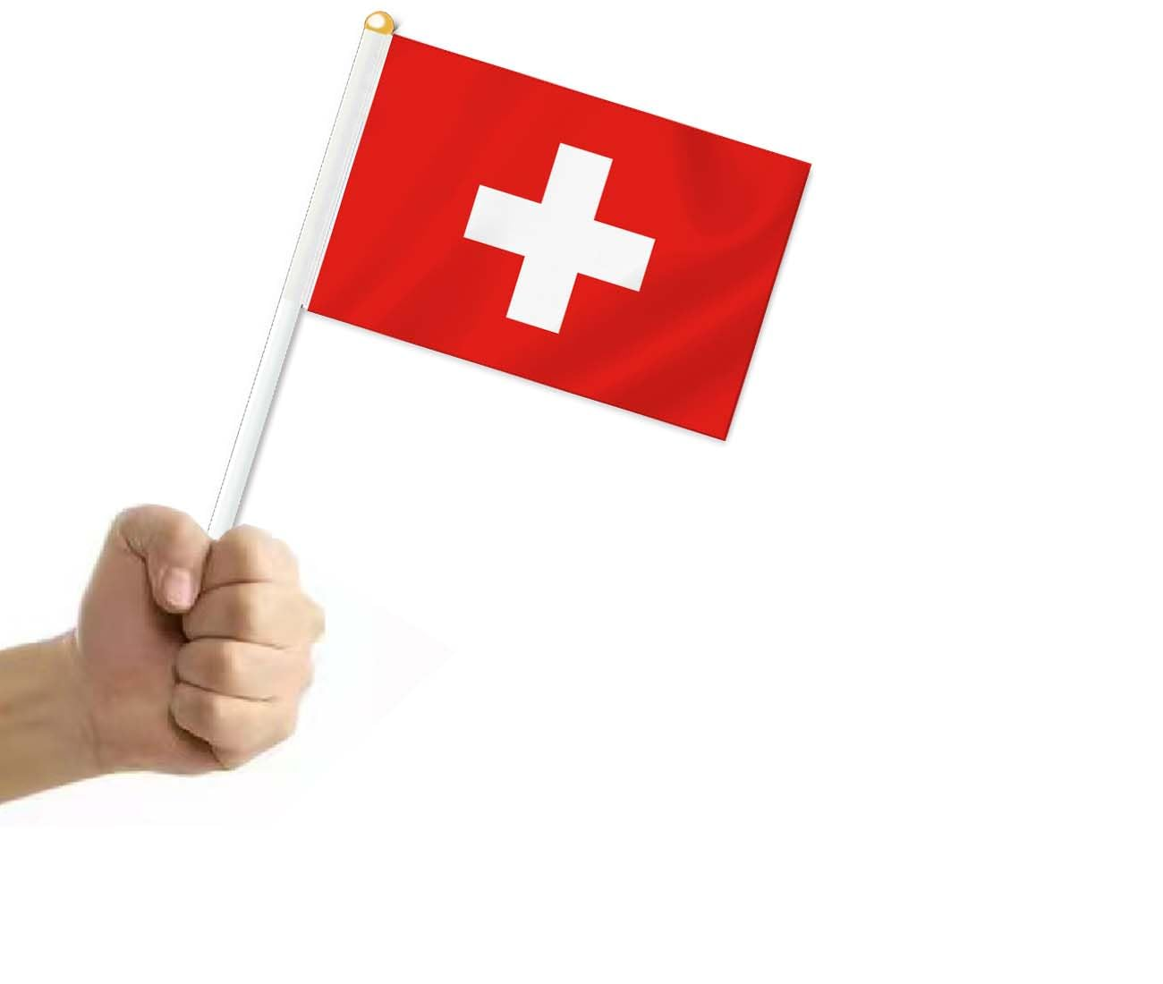 10 PCS Switzerland Handheld Small Flag, Swiss Hand Held Mini Decor Decoration Banner image number 2