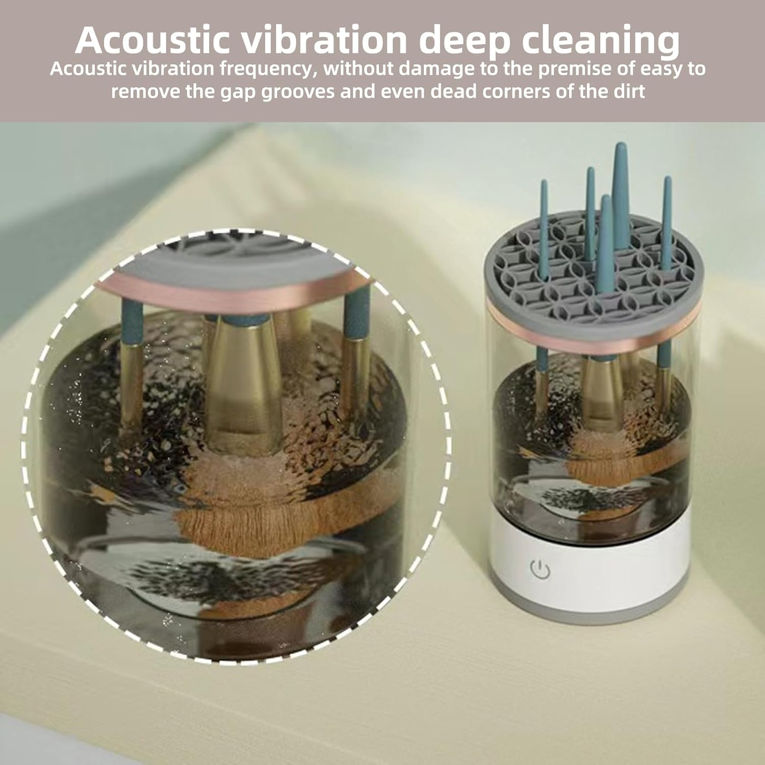 Makeup Brush Cleaner, Electric Brush Cleaning Device Dryer, 7000RPM USB Fast Electric Automatic Brush Cleaner, Clean Multiple Makeup Brushes at the Same Time image number 5