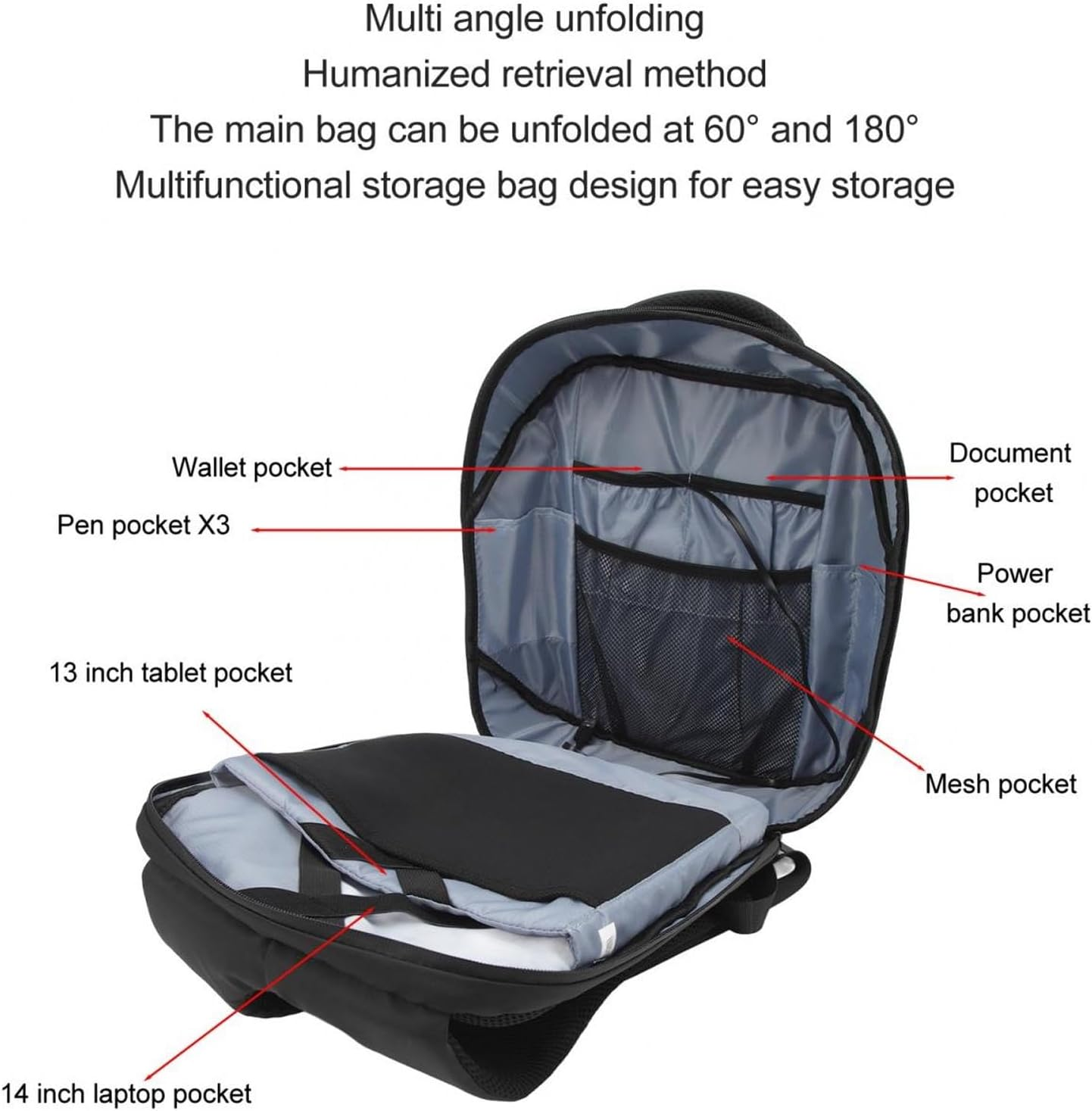 Gearwell LED Backpack, Programmable Colour Pixel Display Rucksack with USB Power, Waterproof Digital Display Bag with Reflective Straps for School, Travel, Festivals and Parties image number 2