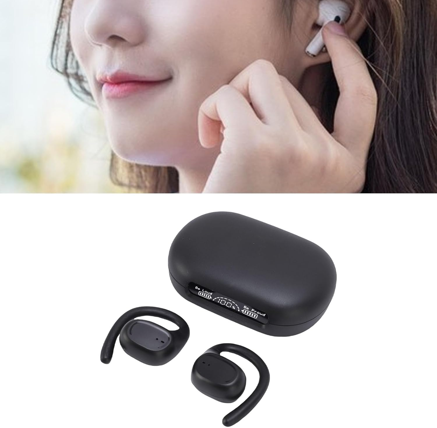 Diyeeni Earbuds, Noise Cancelling Wireless Earbuds with Dual Mic, 5.4 Chip Digital Display for Game Sound Visual Synchronization image number 4