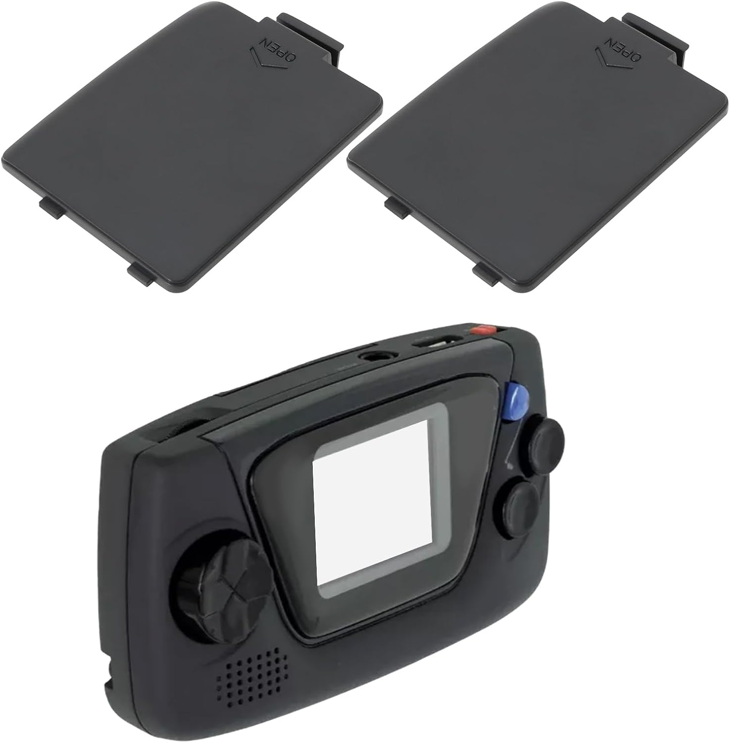 Create Idea 1 Pair Battery Cover Set Replacements Accessories Left and Right Battery Cover Compatible with SEGA Game Gear Console Black image number 3
