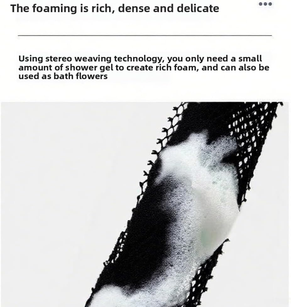 African Net Sponge,Black Exfoliating Wonder, Stretchable, Durable, Suitable for Full Body Use,Nylon Net,Bath Towels,Back Scrubber Back Brush, image number 3