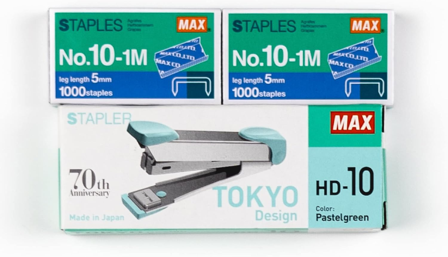 Max HD-10 Stapler Set with 2 Boxes (2000) Staples. Staple up to 15 Sheets of Normal Paper. image number 6