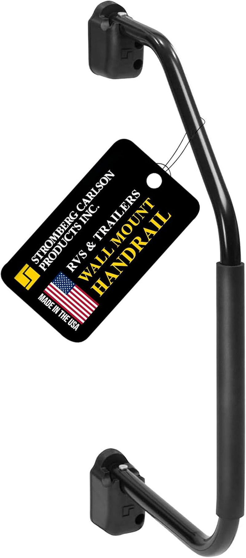 Stromberg Carlson AM-800 Lend a Hand Assist Rail - Rvs & Trailers Wall Mount Handrail, RV Door Handle, Ideal for Rvs & Trailers, Camper Entry Door Handle, Black Finish, 27" Long X 15.5" Depth image number 4