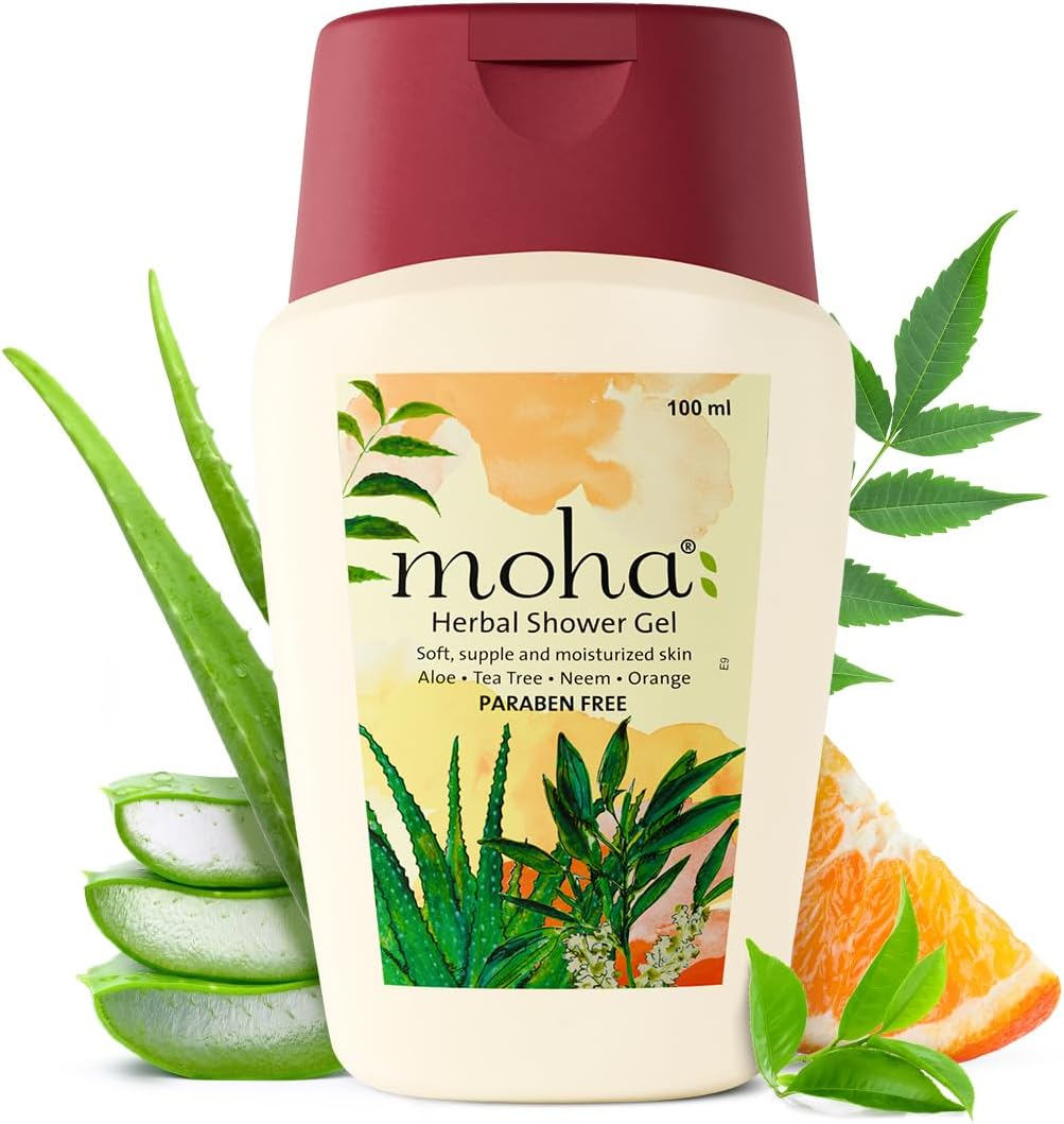 Moha: Herbal Shower Gel - Soft, Supple and Moisturised Skin with Aloe, Tee Tree, Neem and Orange (100Ml) image number 3