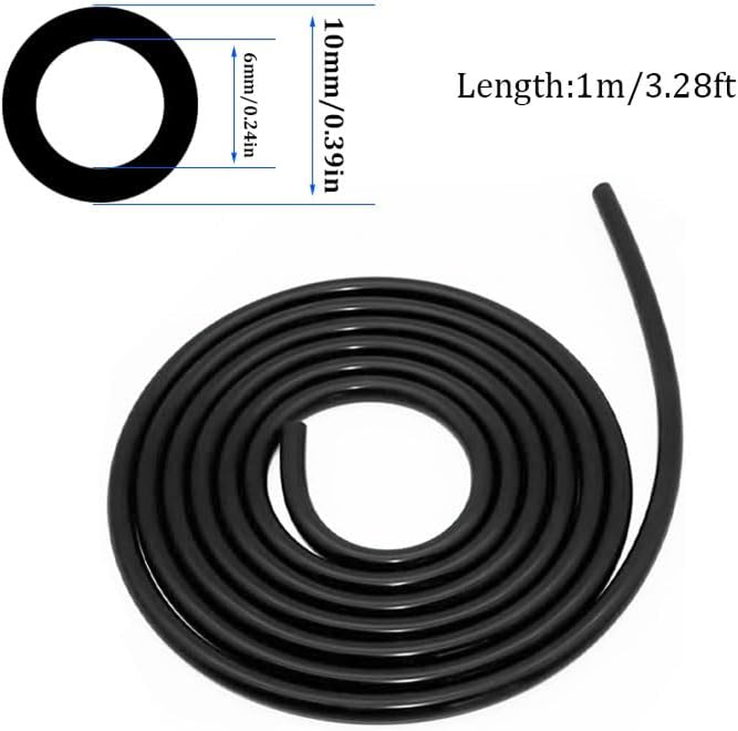 1M / 3.28Ft Length Black Silicone Tube, Food Grade Flexible Rubber Tubing for Daily Life, Industry & Agriculture, 6 * 10Mm image number 3