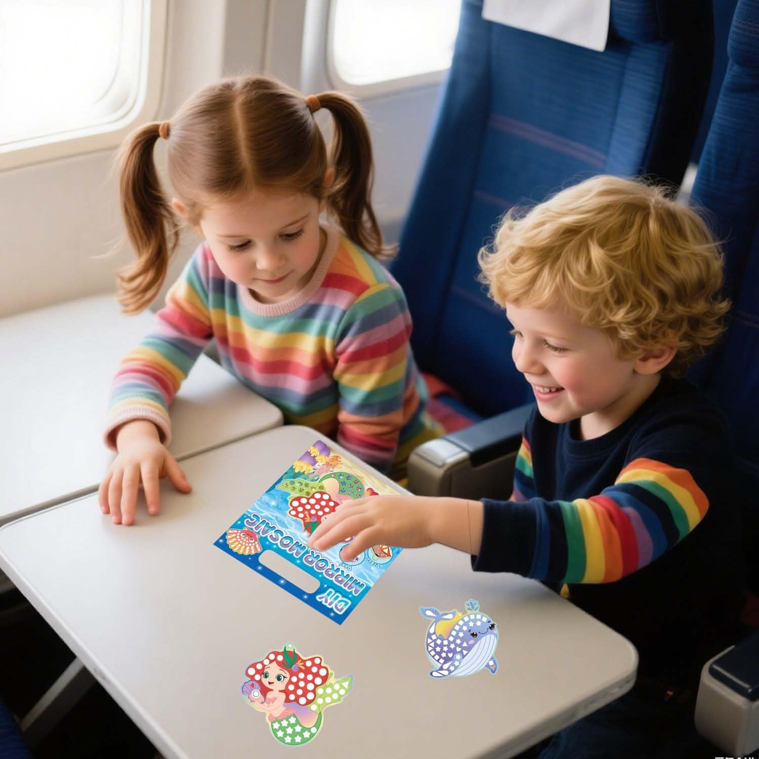 Palumma Mermaid and Princess DIY Kit Mirror Glitter Mosaic Sticker Sea Creature Craft for Craft Lovers image number 3