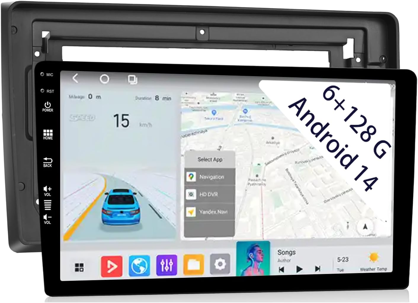 [6+128GB] 9" Android 14 Autoradio for Audi A4 S4 RS4 (2002-2007) Seat Exeo (2008-2012) Radio Stereo Carplay Wireless Car Play GPS Auto Navi Screen Bluetooth Navigation Player Touchscreen Mirror Link image number 2