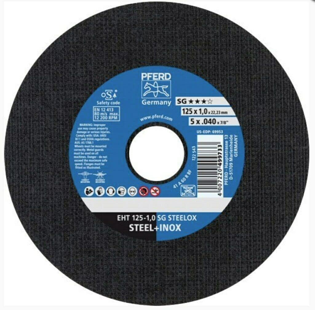 For Pferd 125Mm 5" Thin Cutting Disc Cut off Wheel Metal Angle Grinder 61341112 (1.0Mm|Box of 100 (Free Ammo Box)) image number 4