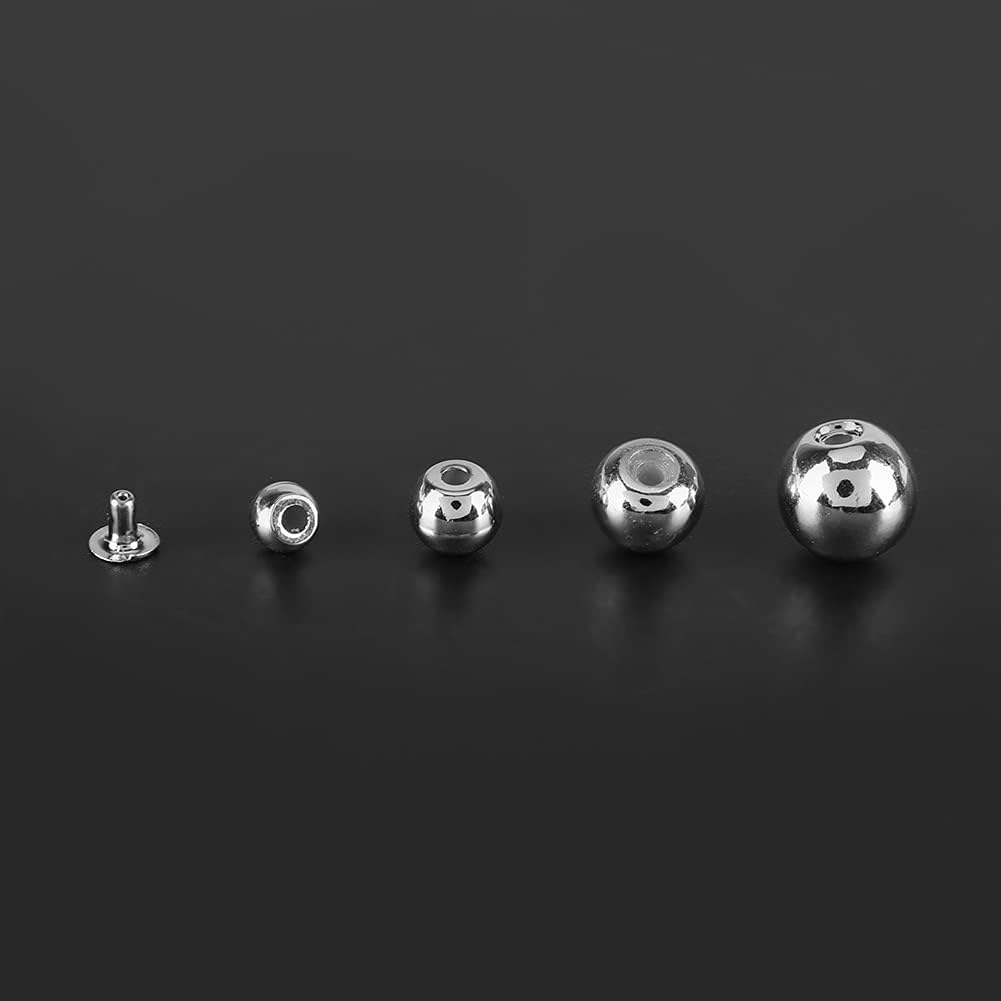 Mix Size Pearl Rivet Studs 6Mm 8Mm 10Mm 12Mm White Pearl Beads for Crafts Jeans Bags Decoration(6Mm,8Mm,10Mm,12Mm-Silver) image number 1