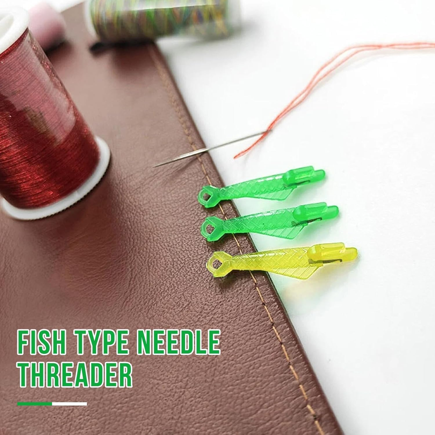 Fish Mouth Sewing Machine Needle Threader, 20Pcs Quick Sewing Machine Loop Fish Type Needle Threaders,Quick Sewing Machine Loop Needle Threaders Fish Type,Fish Type Needle Threader for Sewing, Large image number 5